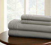 Asti 4 Piece Pintuck Hem California King Size Cotton Sheet Set The Urban Port, Gray