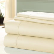 Nancy 4 Piece 1200 Thread Count California King Size Sheet Set The Urban Port, Cream