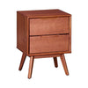 Benzara Mid Century Modern Style Wooden Nightstand with Angled Legs, Brown