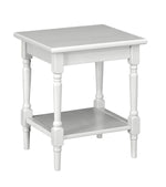 Benzara Transitional Wooden End Table with Open Bottom Shelf, Gray