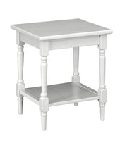 Benzara Transitional Wooden End Table with Open Bottom Shelf, Gray