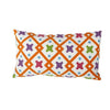 Benzara 24 X 13 Inch Cotton Pillow with Trellis Pattern Embroidery, Set of 2, Multicolor