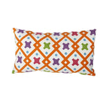 Benzara 24 X 13 Inch Cotton Pillow with Trellis Pattern Embroidery, Set of 2, Multicolor