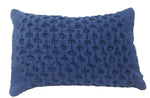 Benzara 20 X 14 Inch Knitted Pillow with Polyester Fiber Fill, Set of 2, Navy Blue