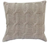 Benzara 18 X 18 Inch Cotton Cable Knit Pillow with Twisted Details, Set of 2, Beige