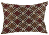 Benzara Poly Silk Embellished Cotton Pillow, Set of 2, Copper and Red