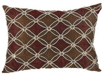 Benzara Poly Silk Embellished Cotton Pillow, Set of 2, Copper and Red