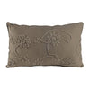Benzara 25 X 15.5 Inch Decorative Cotton Pillow with Floral Embroidery, Set of 2, Gray