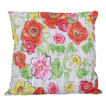 Benzara 22 X 22 Inch Polyester Pillow with Crackled Floral Imprint, Set of 2, Multicolor