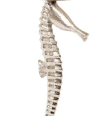 Benzara Aluminum Candle Holder with Sea Horse Structure, Small, Silver
