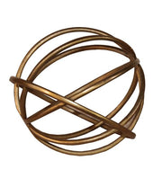 Benzara Metal Decorative Spheres with Adjoined Ring Design, Set of 2, Gold