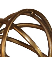 Benzara Metal Decorative Spheres with Adjoined Ring Design, Set of 2, Gold