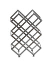 Benzara Transitional Style 9 Bottle Metal Wine Holder, Silver