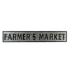 Benzara Countryside Metal Farmers Market Decor Sign, Black and Silver
