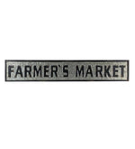 Benzara Countryside Metal Farmers Market Decor Sign, Black and Silver