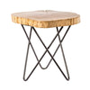 Benzara Wooden Accent Table with Live Edge and Hairpin Legs, Brown and Black