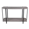 Benzara Wood and Metal Console Table with Bottom Shelf, Gray and Black