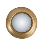 Benzara 19 Inches Round Metal Wall Mirror with LED Light, Gold