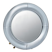 Benzara Vintage Style Metal Frame Round Wall Mirror, Silver