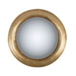 Benzara 31 Inches Round Metal Wall Mirror with LED Light, Gold