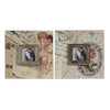 Benzara Victorian Style Rustic Square Metal Photo Frames, Set of 2, Bronze