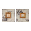 Benzara Traditional Style Square Wooden Photo Frames, Set of 2, Brown