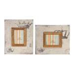 Benzara Traditional Style Rectangular Wooden Photo Frames, Set of 2, Brown