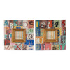 Benzara Traditional Style Square Wooden Photo Frames, Large, Set of 2, Brown