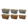 Benzara Rectangular Storage Bins with Narrow Bottom, Set of 6, Brown & Gray