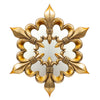 Benzara Antique Fleur de lis Designed Metal Finish Mirror, Gold