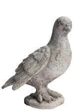 Benzara BM208202 Right Looking Cement Bird Figurine Standing on Flat Base, Distressed Gray