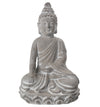 Benzara Cement Buddha Figurine Meditating in Varada Mudra Position, Gray