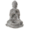 Benzara Anjali Mudra Position Buddha Figurine with Front Candle Holder, Gray