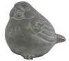 Benzara Cement Sitting Bird Figurine with Open Beak, Distressed Gray