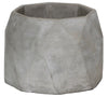 Benzara Cement Flower Pot with Diamond Pattern Body and Octagonal Top, Small, Gray