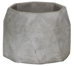 Benzara Cement Flower Pot with Diamond Pattern Body and Octagonal Top, Small, Gray