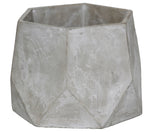 Benzara Cement Flower Pot with Pentagonal Body and Hexagonal Top, Gray
