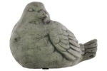 Benzara Cement Sitting Bird Figurine with Sideward Turned Head, Gray