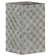 Benzara Square Cement Pot with Embossed Geometrical Rectangular Pattern, Large,Gray
