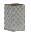 Benzara Cement Pot with Embossed Geometrical Rectangular Pattern, Small , Gray