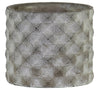 Benzara Circular Cement Pot with Embossed Geometrical Rectangular Design, Gray