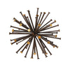 Benzara Round Sea Urchin Design Metal Sculpture, Large, Dark Brown and Gold