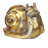 Benzara Fibers Tone Snail Sculpture with Hammer Design, Distressed Gold