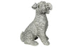 Benzara Norfolk Terrier Dog Fibers Tone Figurine in Sitting Position,Distressed Gray