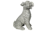 Benzara Norfolk Terrier Dog Fibers Tone Figurine in Sitting Position,Distressed Gray
