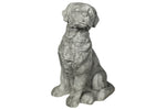 Benzara Border Terrier Dog Fibers Tone Figurine in Sitting Position, Distressed Gray