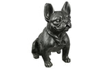 Benzara Fibers Tone French Bulldog Figurine in Sitting Position, Distressed Black