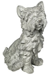 Benzara Nowwich Terrier Dog Fibers Tone Figurine in Sitting Position,Distressed Gray