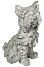 Benzara Nowwich Terrier Dog Fibers Tone Figurine in Sitting Position,Distressed Gray