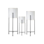 Benzara 3 Piece Gold Rim and Corrugated Round Metal Planter, White and Black